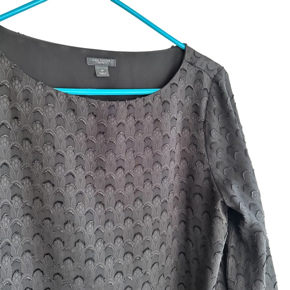 Ann Taylor Long Sleeve Black Blouse Medium P - Picture 3 of 6